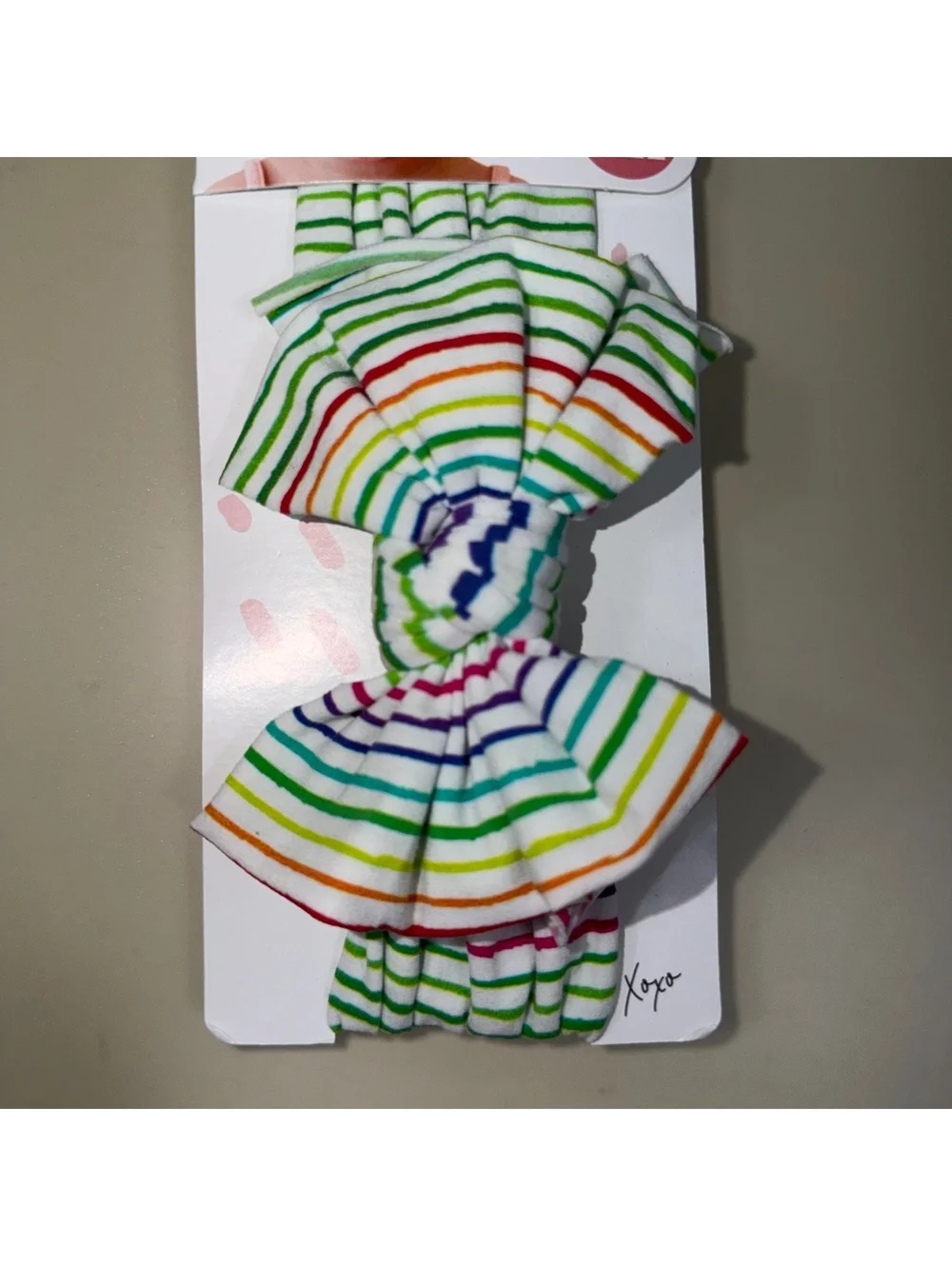 Baby Bling Baby Headband Rainbow Stripe Bow One Size NWT
